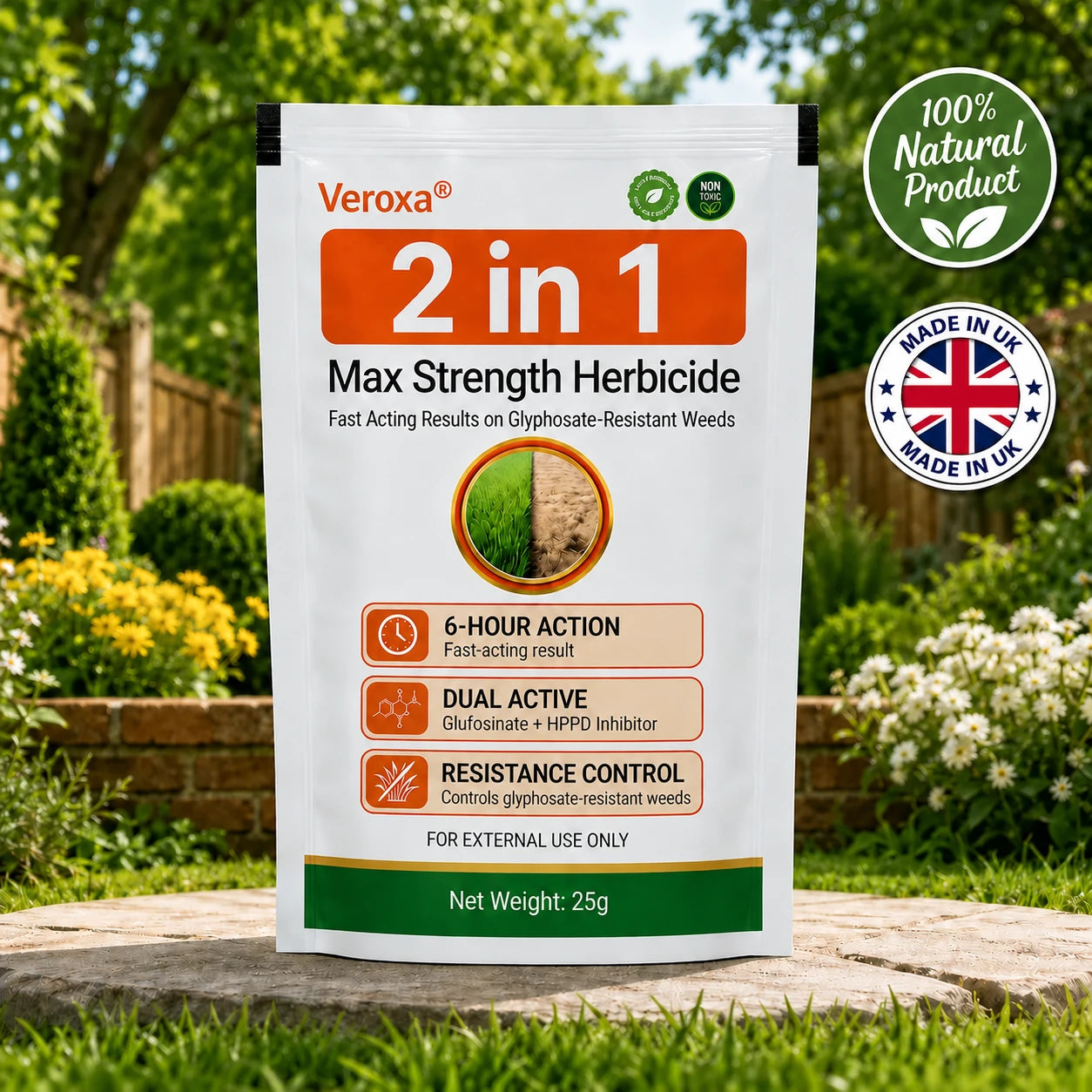 🔥Veroxa® Advanced 2-in-1 Pro+ Herbicide | Upgraded Formula for 6-Hour Rapid Kill, Root Eradication & Destroys Glyphosate-Resistant Weeds (Copy)